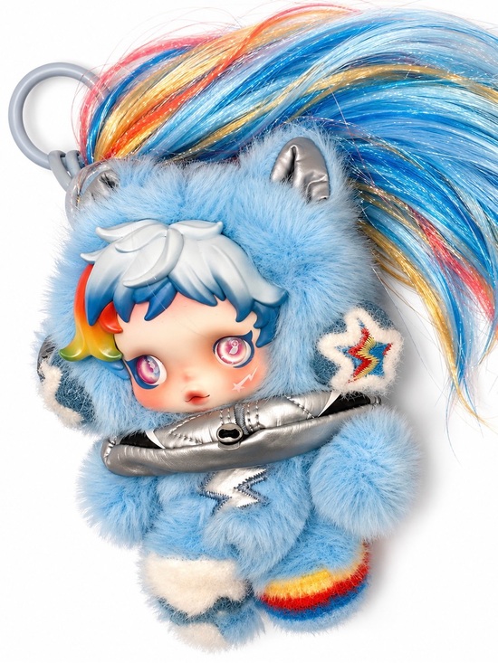 My Little Pony Other - Pop Mart SKULLPANDA x My Little Pony Rainbow Dash Plush Doll Pendant Bag Charm